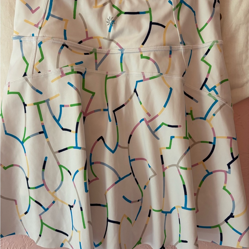 Athleta A-Line Skirt with Colorful Geometric Design